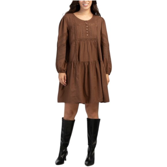 Lucky Brand Dresses & Skirts - LUCKY BRAND Long Sleeve Embroidered Mini Dress